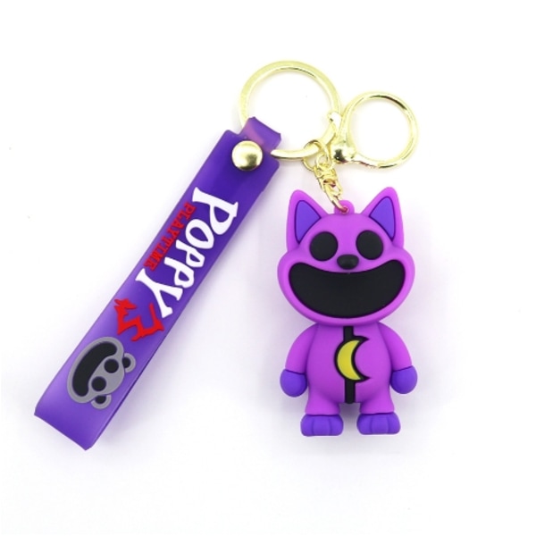 2024 Smilende Critters CatNap DogDay Figurer PVC Tasker Vedhæng Nøgleringe Nøgleringe Gaver Purple