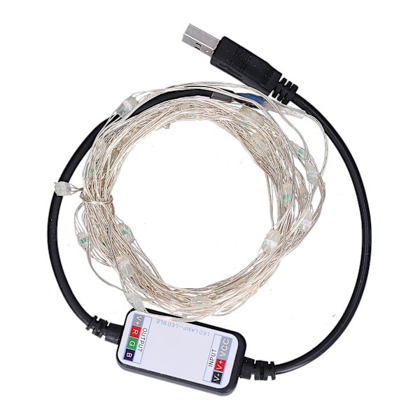 Strenglys USB LED fargerik RGB vanntett kobbertråd musikklysstreng juledekorasjonslys