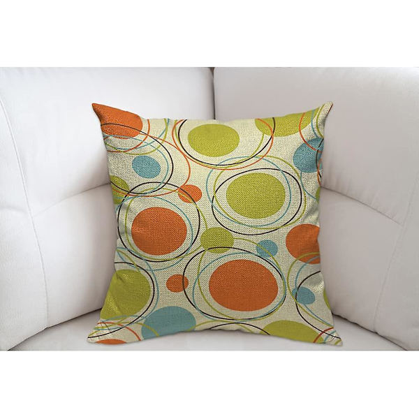 Grön Orange Färgglad 1950-tal Retro Abstrakt Mid Century 1960-tal Modern Kuddfodral Överkast Kuddfodral Kuddfodral för Män Kvinnor Dekorativ Hem Soffa C