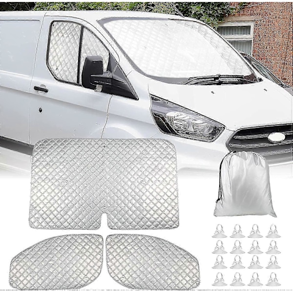 För Ford Transit 2006-2014 Interna Termiska Gardiner Fönsterskydd Persienn Solskydd Solvisir Skärmskydd Kit