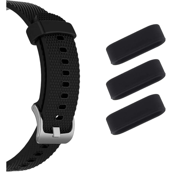 10 stk. armbåndsløkke, kompatibel med Garmin Vivoactive 3 & Music Secure silikonesnor - (sort)