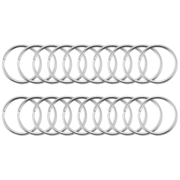 100 stk, 1 tommers nøkkelring, åpen nøkkelring, metall nøkkelring, flat ring for husholdning, bilnøkkelring