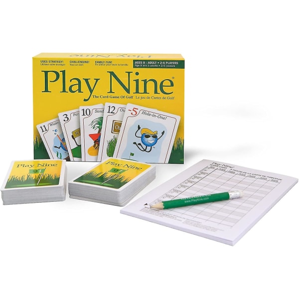 Play Nine - Lautapeli perhejuhliin - Korttipeli, jossa yhdeksän kierrosta golfia, pulmapelejä ystävyyden vahvistamiseksi