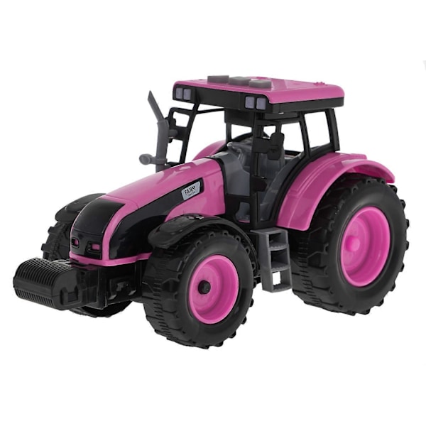 Interaktiv lyserød traktor med lyd og LED-lys til børn