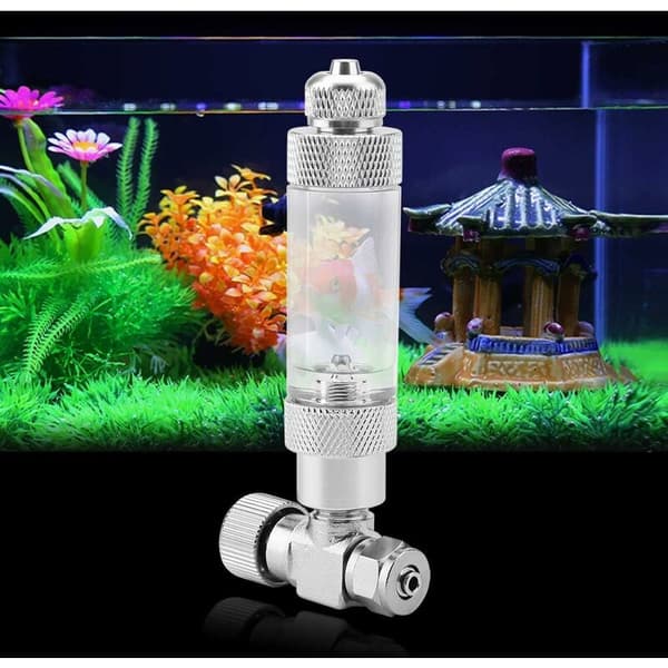 Nåleventil til akvarium til akvariumsystem CO2-regulator (dobbelt hoved finjusteringsventil + kontraventil bobletæller, 4)