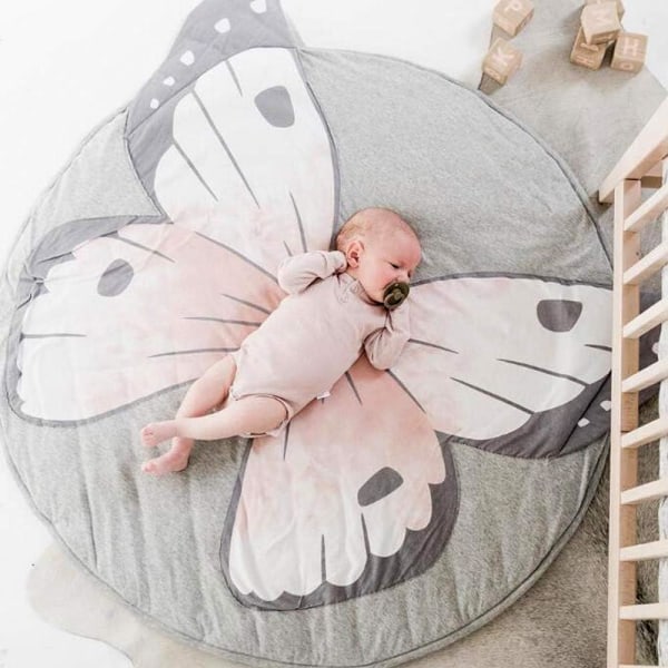Butterfly baby pyöreä leikkimatto ryömintämatto Peitto Butterfly vatsapehmustematto lapsille lapsille lapsille toddler makuuhuoneeseen