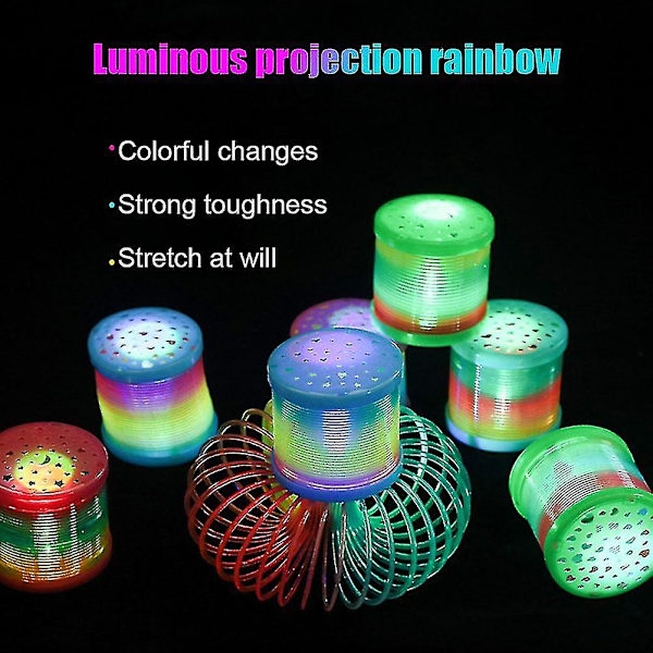 Glow In Dark Walking Rainbow Spring Toy Kid Magic Luminous Slinky Rainbow - XC