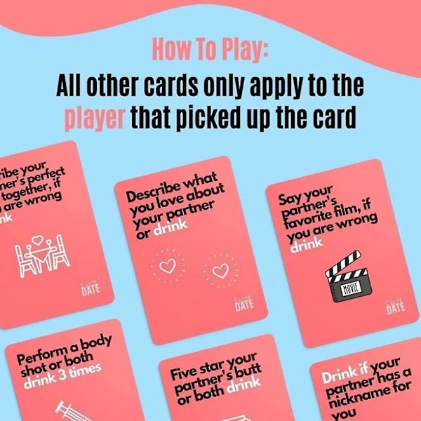 Dizzy Date Game Card 100 Dialogkort för dejtnatt Par Alla hjärtans dag-present