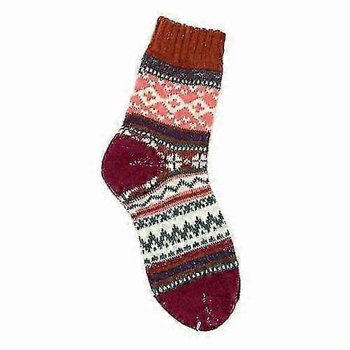 5-pack Dam Nordisk Stickad Ullstrumpa Termisk Vinter Varm Tjock Dam