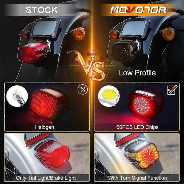 Røkt LED bremselys for Harley Davidson 1200, blinklys baklys