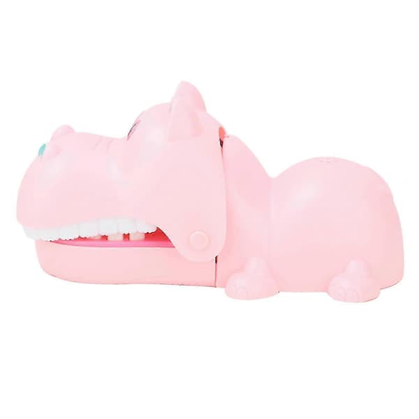 Bærbart Hippo Munnleketøy for Barn Bite Finger Brettspill Rosa