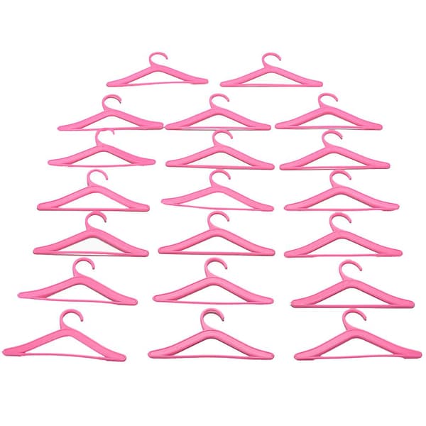 20 st rosa galgar för Barbies dockkläder kläder tillbehör plastgalgar