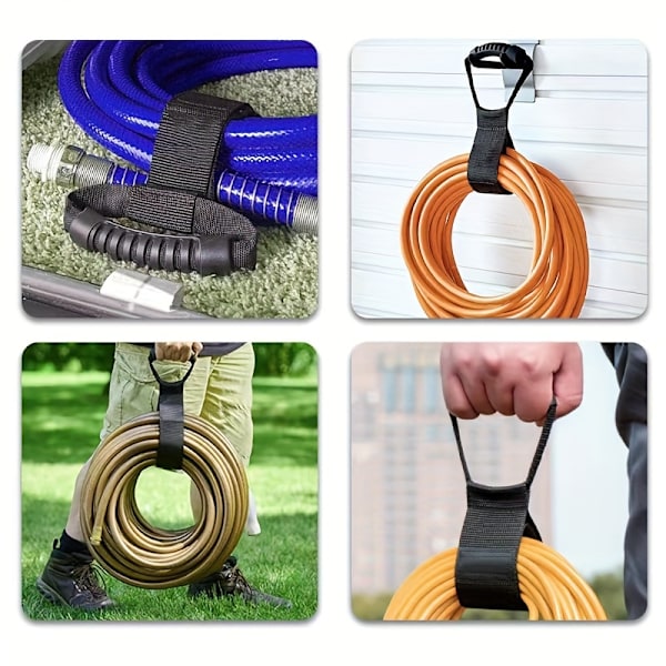 1 st kraftig, hållbar förvaringsrem i nylon för säker trädgårdsslangorganisation och garageförvaring med öppen stängningstyp och avslappnad stil