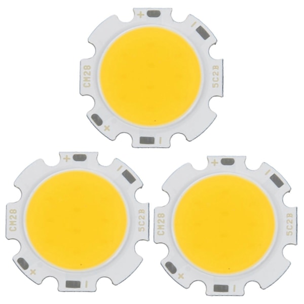 3X 5W Siruvalo Pyöreä COB Superkirkas LED-valo LED-lamppu Lämmin valkoinen DC15-17V