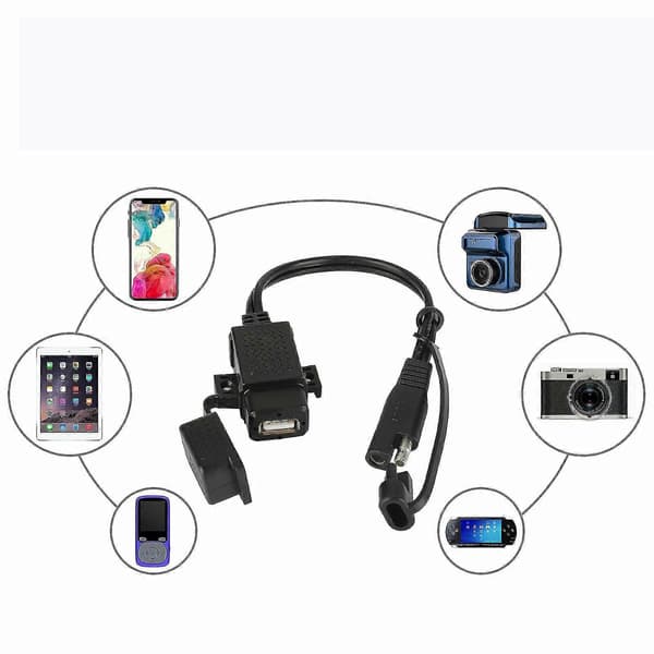 Sae til USB Motorsykkel Lader Adapter Kabel 12