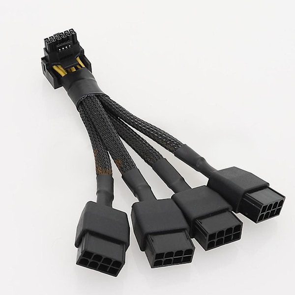 4x 8-nastainen PCIe - 16-nastainen 12VHPWR -liitäntäkaapeli 90 asteen kulmalla GPU RTX4090:lle