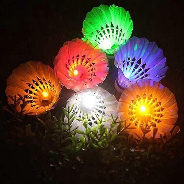 10 st LED 7 Färger Luminous Badmintonbollar Gradient Shuttlecock Belysningsbollar