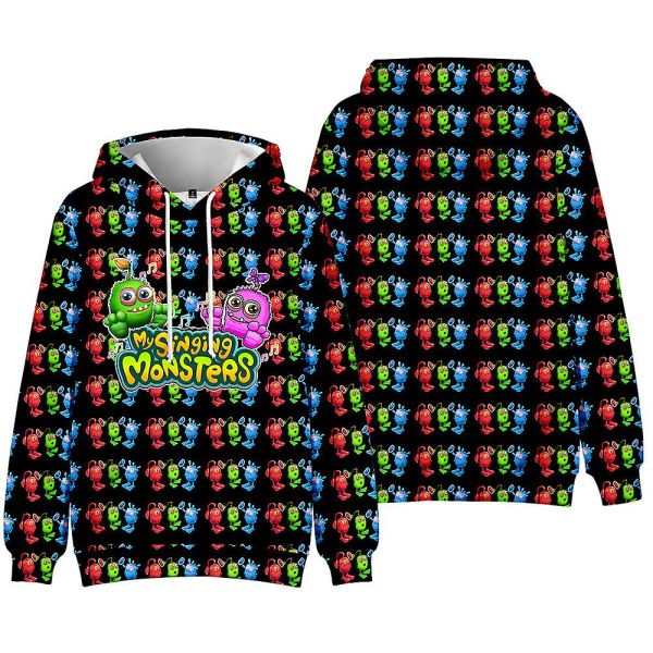 5-10 år Barn Pojkar Flickor My Singing Monsters Hoodies Hooded Sweatshirts Långärmad Pullover Toppar Gåvor C 8-9 Years