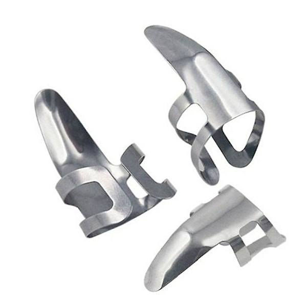 Nye 3 stk. Guitar Finger Plektrum Slide Rustfrit Stål Til Banjo Ukulele
