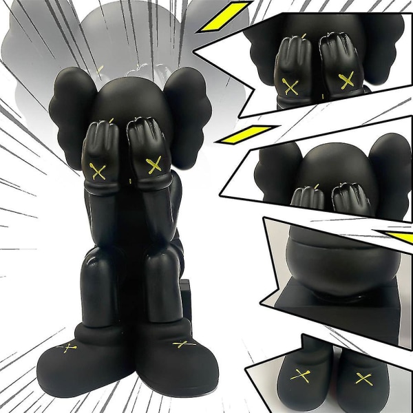 Kaws-modellkonstverk leksaksfigurer hem prydnad dekoration för barn presenter Black