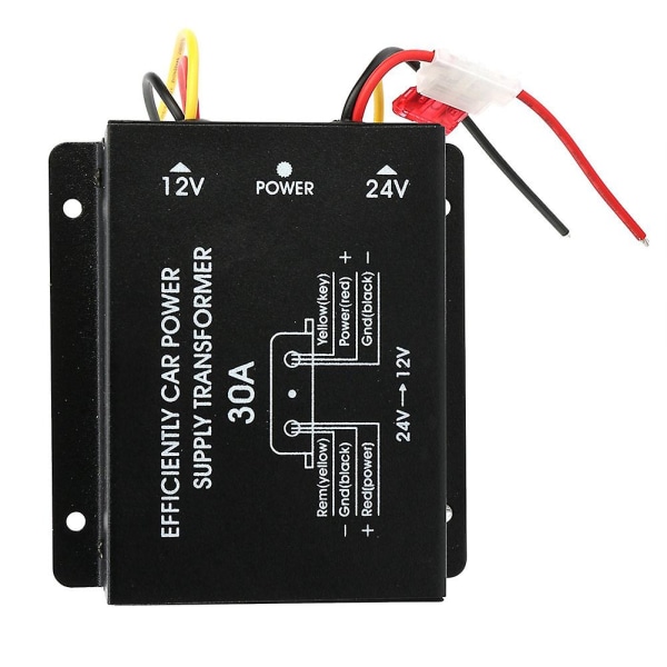 24v til 12v 30a Bilstrømforsyning Transformator Konverter Truck Buss Dvd Lyd Modifisering Effektiv Ve LONG