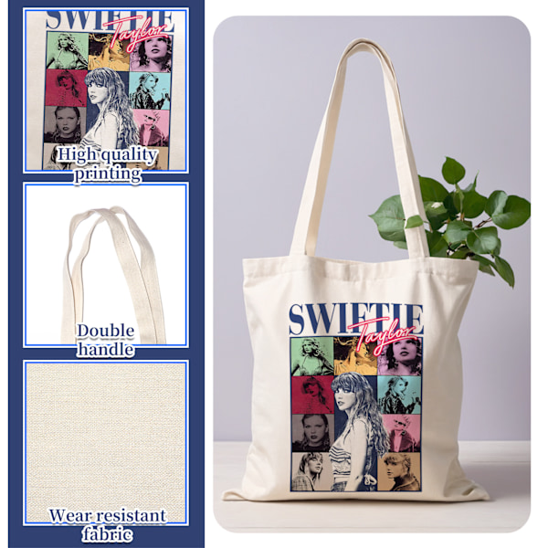 Taylor Swift Album Inspireret Håndtaske Kvinders Bærbare Opbevaringspose Musik Elsker Merchandise Fans Swiftie Gave XO