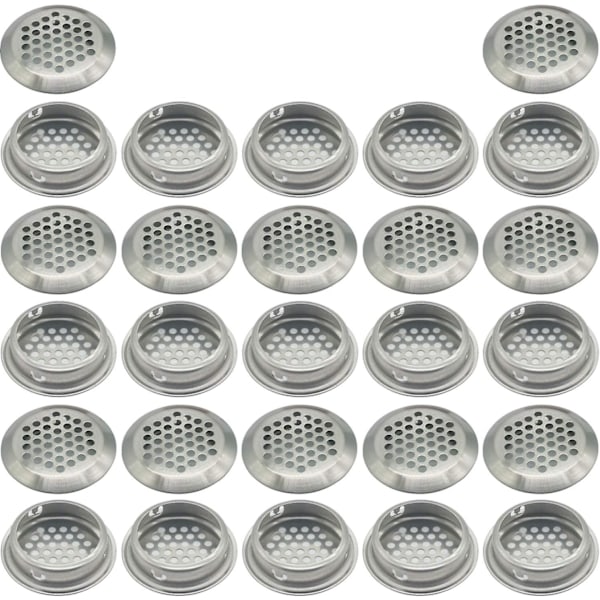 27 Pieces 35mm Stainless Steel Ventilation Grille Round Mesh Breathing | For Kitchen Furniture Stainless Steel Ventilation Mouth | For Cupboard Cupboa