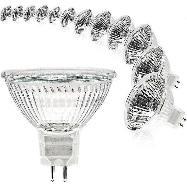 MR16 Spotlys 12v 20w Pære GU5.3 Pære Dimbar 2-polet Halogenpærer Varmt Hvit 2700k Pakke med 12 (mr16-20w-12p) [xh]