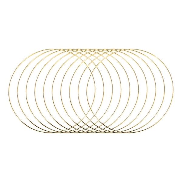 10 st 30 cm Stor Metallkrans Garland Tofs Guld Hantverksring