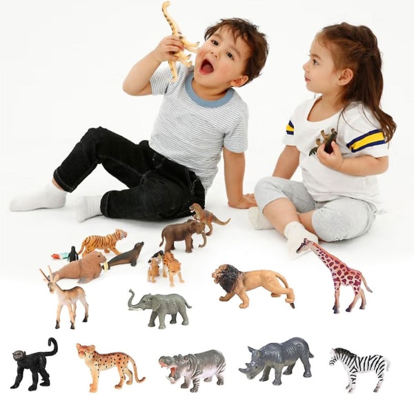 10 stycken Simulering Djur Leksak För Barn Barn Actionfigurer Vilda djur Figuriner Hem Plast Modeller Heminredning (FMY)
