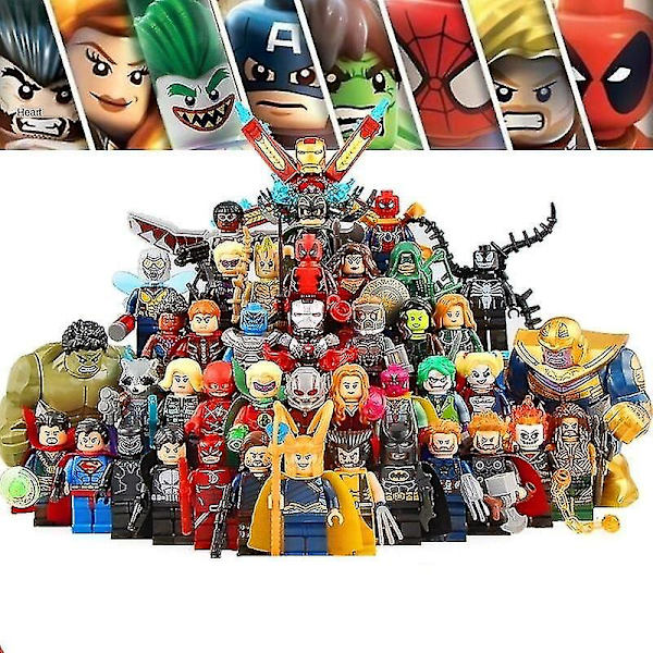 Superhjältar 40 st samling iron man mk byggfigurer monterade minifigurer