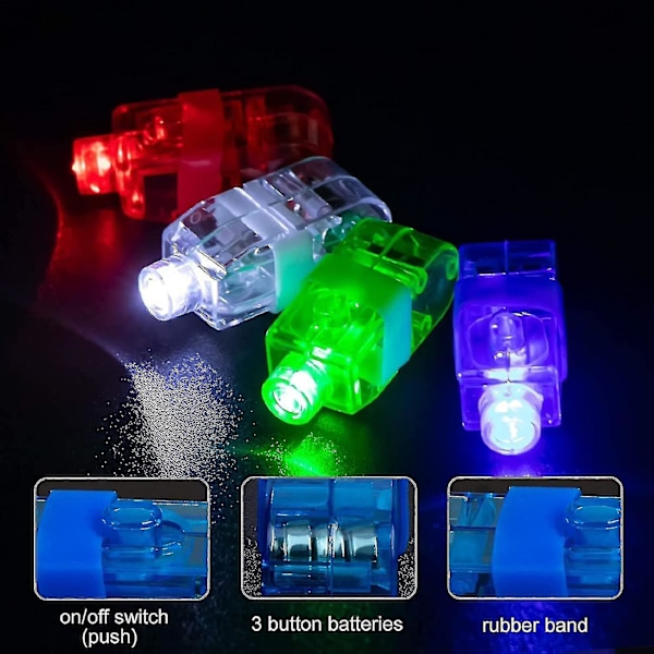 20 stk Super Lyse Led Fingerlys Fingerlommelygte Lys Op Legetøj Party Favor Forbrugsvarer (blandet farve)