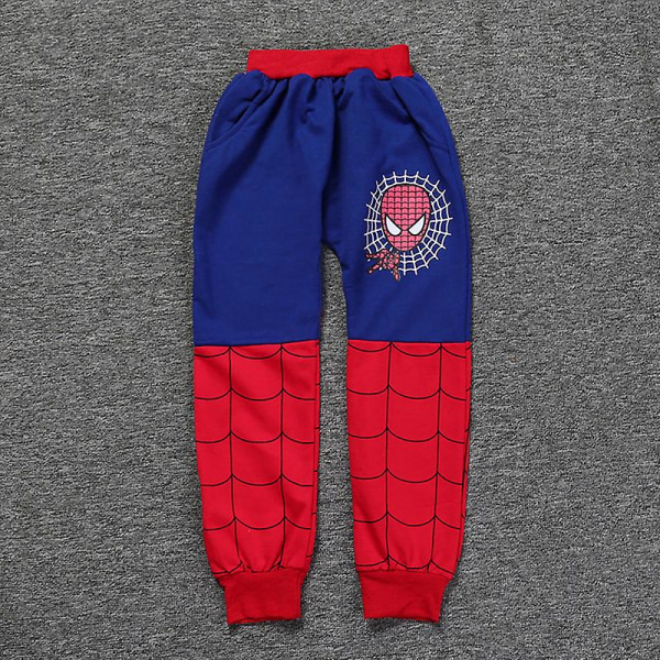 Børns Spiderman Kostume Træningsdragt Sæt Fuld Lynlås Hoodie Jakke Frakke Bukser Outfit Black 5-6 Years