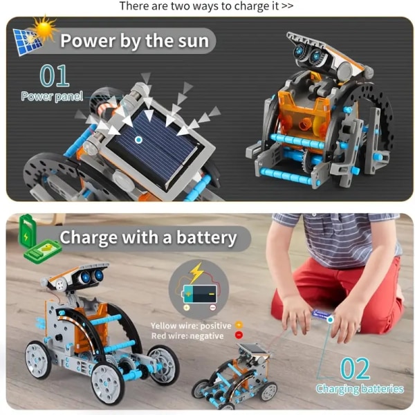 12-i-1 STEM solrobot-kit: Perfekt present till pojkar och flickor, julklapp och tacksägelsepresent