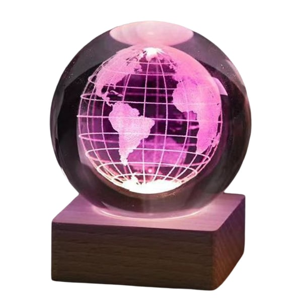 3D Crystals Ball Yövalo koristelamppu kaiverrettu aurinkokunta lasipallo malli sisustus tähtitieteen lahja lapsille Earth 6cm