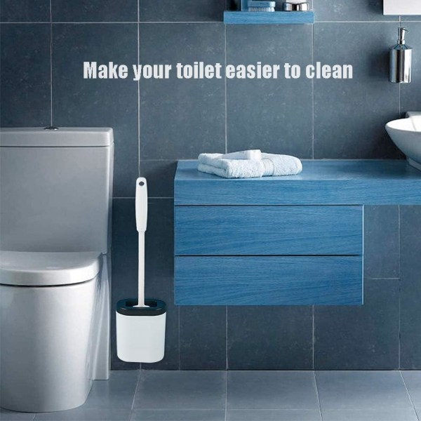Anti-dryp flad silikone toiletbørste Vægmonteret flad silikone toiletbørste Nem at rengøre Hvid