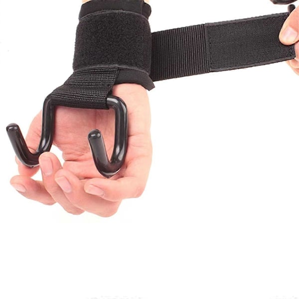 2 stk. Løftekrog Power Hook Håndledsrem Skridsikker Hård Trækkrog Pull-Up Håndrem Greb Håndledsrem Style:B
