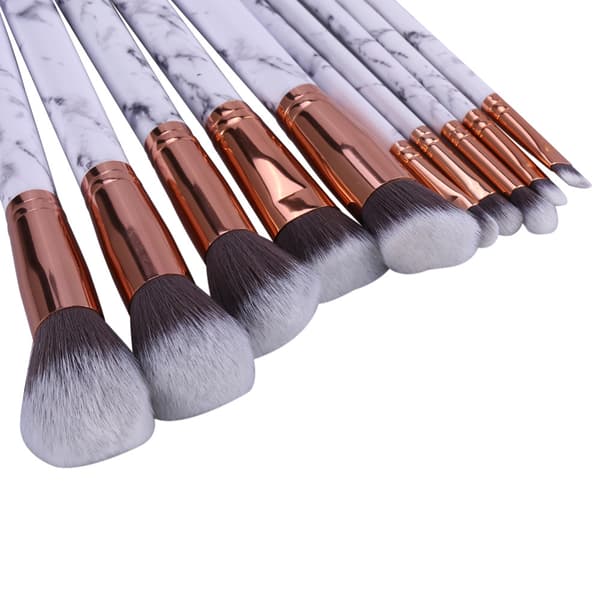 10 professionelle makeupbørster, makeupsæt, marmor