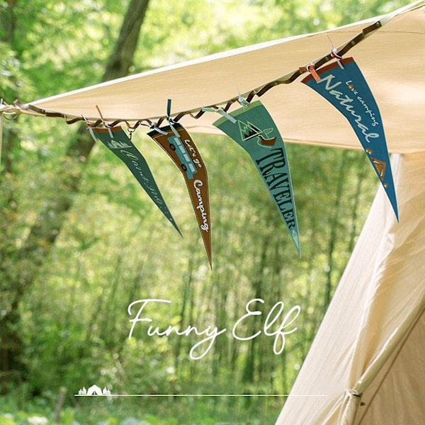 Exquisite Pennant Cartoon Style Felt Cloth Decorative Bunting Triangle Banner Tent Flag For Camping_h