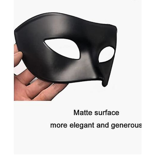 Maske for menn i sort, Halloween venetiansk voksenmaske, sort Mardi Gras-maske (1 stk, sort) LANG