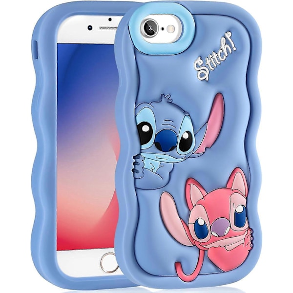 Passer til iPhone 6/7/8 2022/se 2020 Telefon Cover Tegneserie 3D Karakter Design Telefon Cover til Teenagere Cool Silikone Blødt Beskyttelses Cover, Blå
