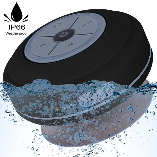 Water Resistant Bluetooth Led Shower And Home Speaker Fm Radio-black