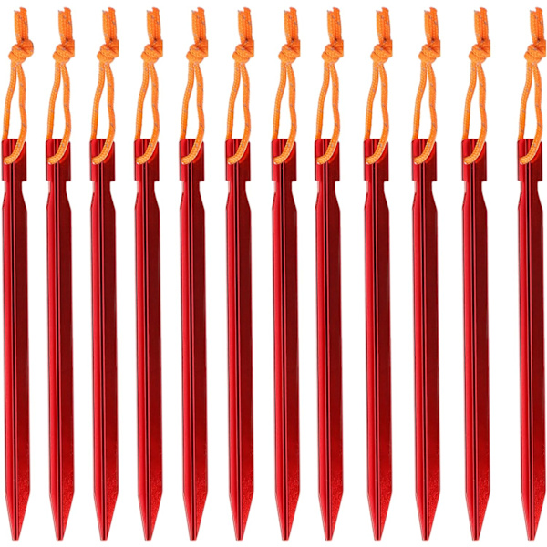 12 stk teltplugger teltplugger spiker, aluminiumlegering teltplugger høy ytelse lett for utendørs camping strand og fotturer