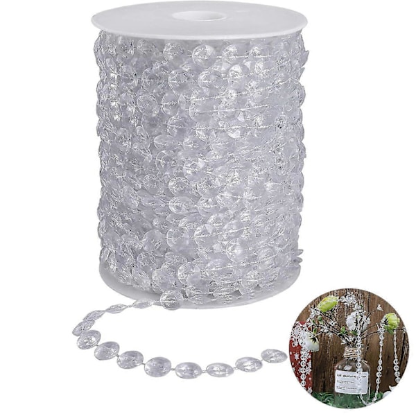 Krystallperlekrans 30 Meter Diamantkrans Akrylperler Ruller