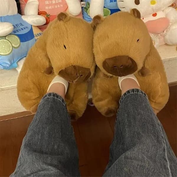 Capybara-Tøfler - Bløde Tøfler - Sød Capybara-Hussko Til Indendørs og Udendørs