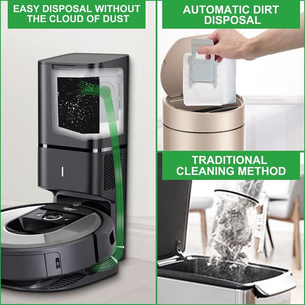 6-pakning støvsugerposer iRobot Roomba i7 i7+ i7+ E5 E6 S9 S9+