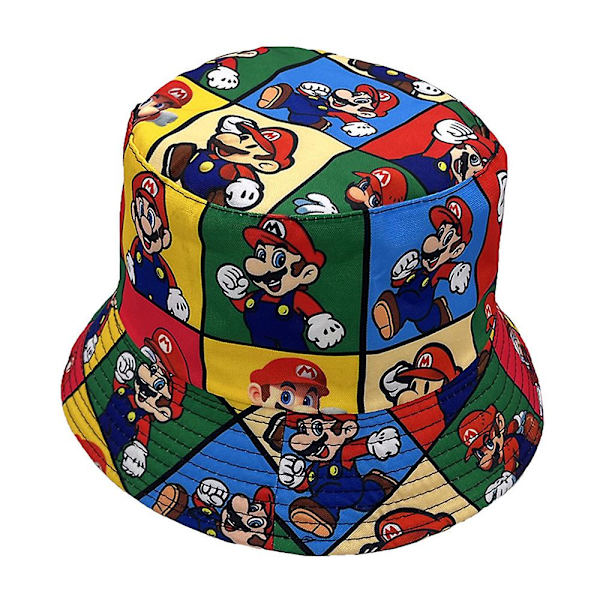 Super Mario -aiheinen lasten ämpärihattu, rantakalastajan hattu, kesäaurinkolippis, UV-suoja, ulkoilmatkailun aurinkolippis, lahjat