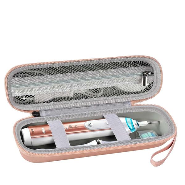 Reiseetui for elektrisk tannbørste i nylon, beige