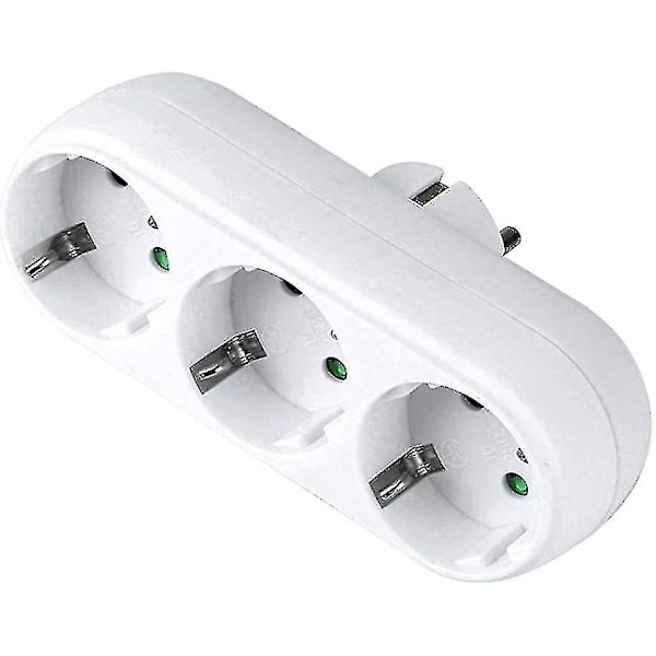 3-veis stikkontakt-adapter, 3-veis multiplugg vegg- eller bordkontakt 16a/250v