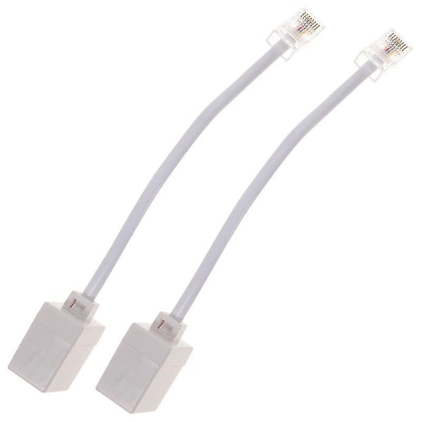 2 stk RJ11 til RJ45 adapter Telefon til Ethernet adapter Telefon til Ethernet kabel [HSfF]